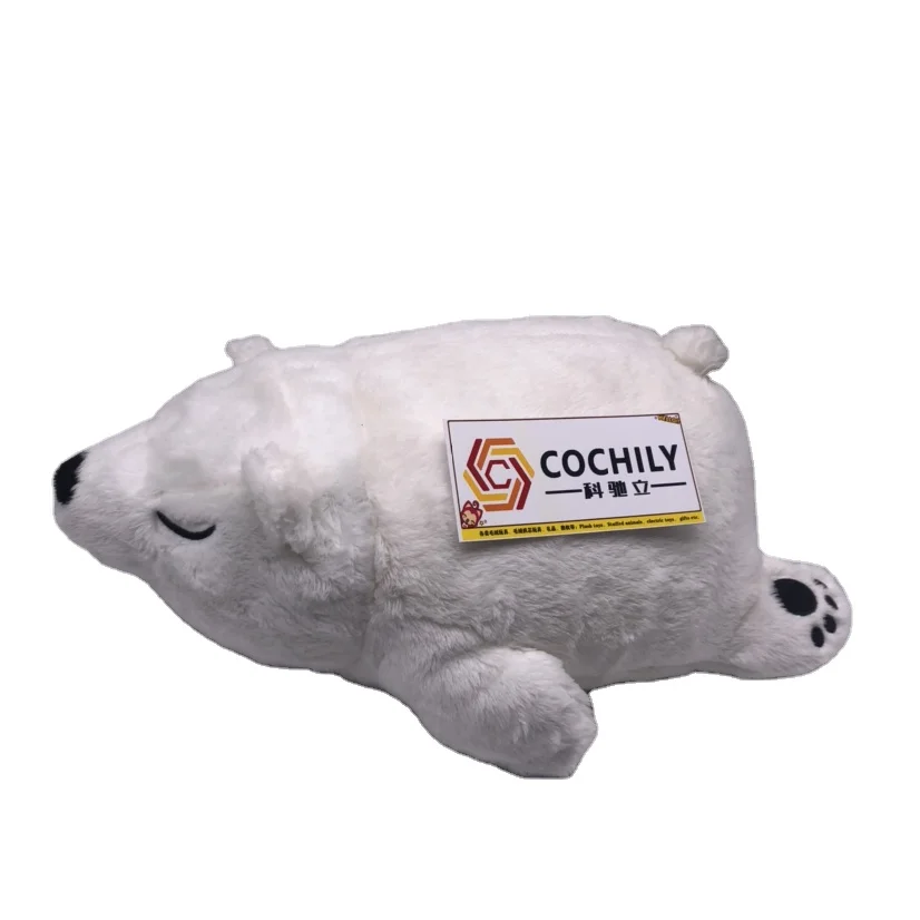 Funny Sleeping Snoring plush Polar Bear toy Stuffed animal White bear toy Customized with Movement Battery  plush toys