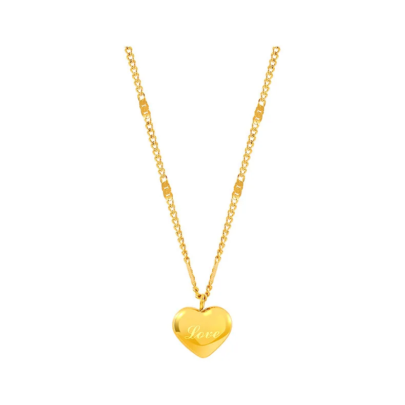 Hot Sale Fashion Jewelry Non Tarnish Heart Pendant Love Couple Necklace Jewelry for Women
