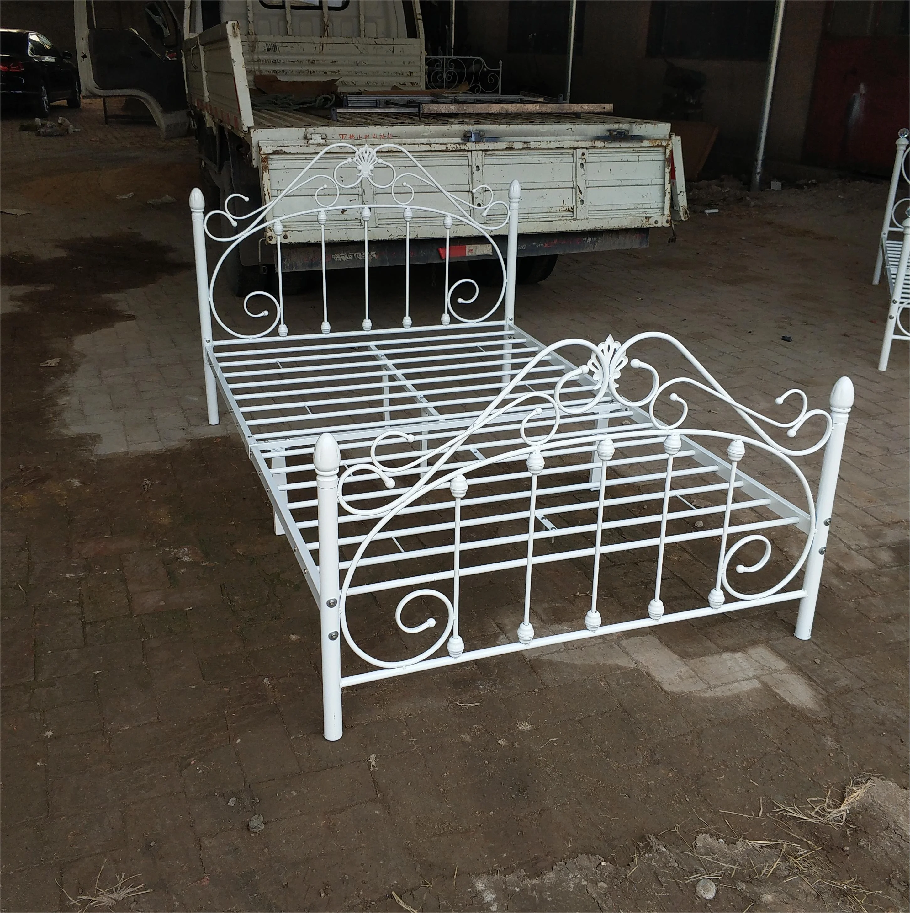 bedroom furniture single iron bed frame king queen single double size metal bed
