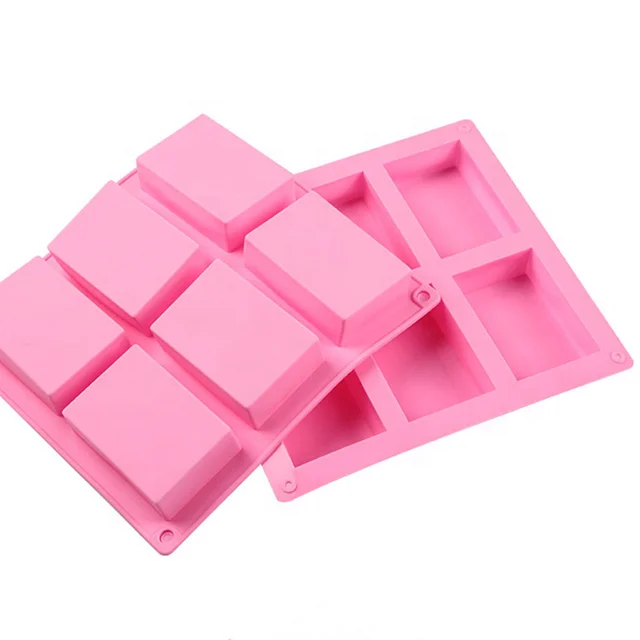 Антипригарные 6 прямоугольных форм DLC053 силиконовая форма для мыла прямоугольные формы ручной работы