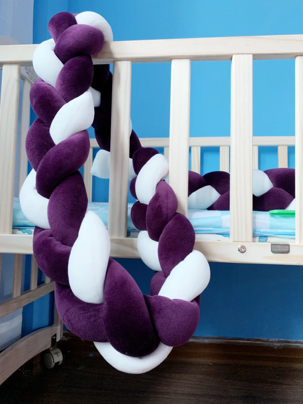 
Manufacturer Direct Sale Knit Baby Bed Ruffle Chunky 100% Cotton Knit Weighted Baby Blanket Protector 