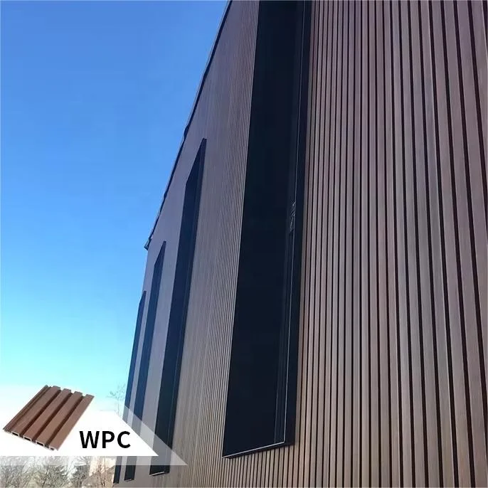Наружная перегородка wpc настенная доска облицовка рифленая Декоративная наружная обшивка стеновая панель