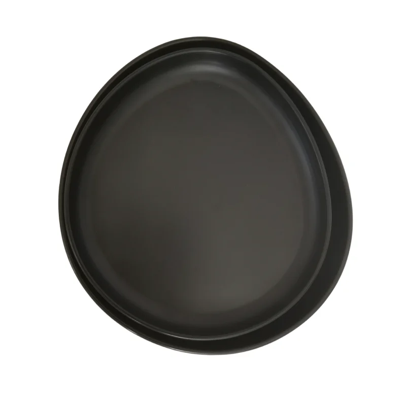 A5 Plastic melamine Black disc  frosted  tableware flat snack dish cover rice  commercial plate