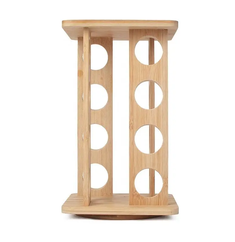 Kitchen 16 Bottle Spice Rack Rotation Spice Organizer Countertop Rack Custom Revolving Bamboo Spice Rack