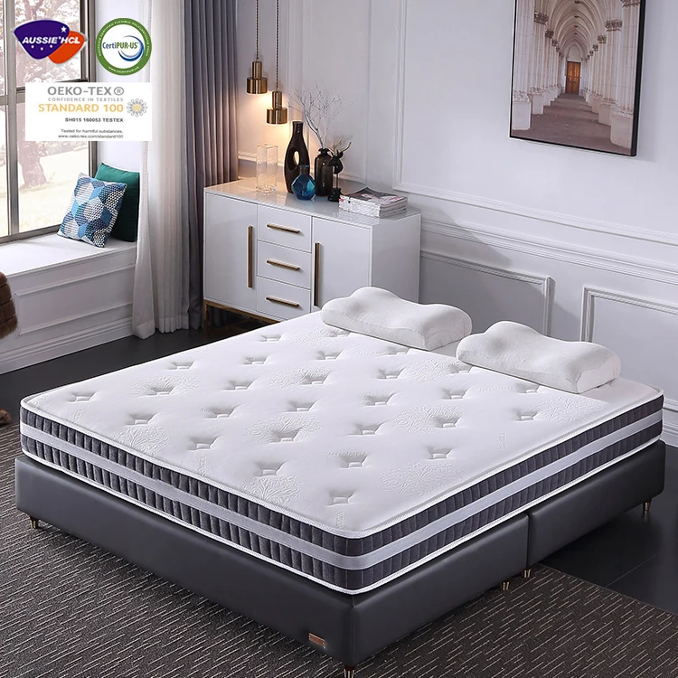 Hybrid sleep well king queen twin double size latex mattresses best spring bed mattress pocket spring gel memory foam mattress
