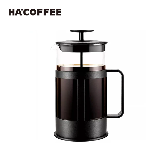 Изготовленная на заказ термостойкая портативная ручная кофеварка для французского пресса 350/800 мл оптовая продажа с поршень