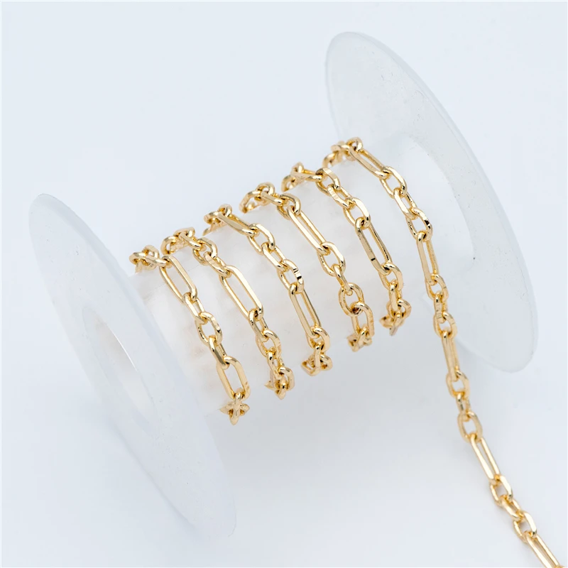NANA high quality 18k gold plated chain,3.7mm bigger size gold brass chain