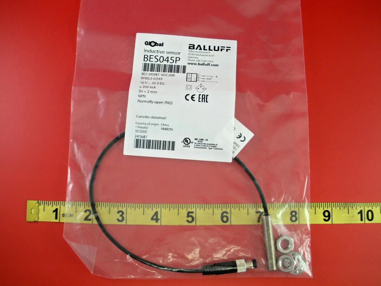 BALLUFF Inductive Proximity Sensor BESG06E60-PSC15B-EP01