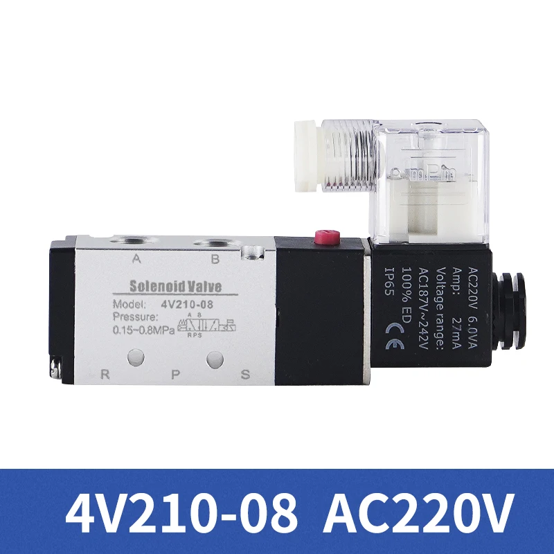 Пневматический электромагнитный клапан Airtac типа 4V210 Serise 5/2 Way 4V210-08 4V110-06 4V310-10