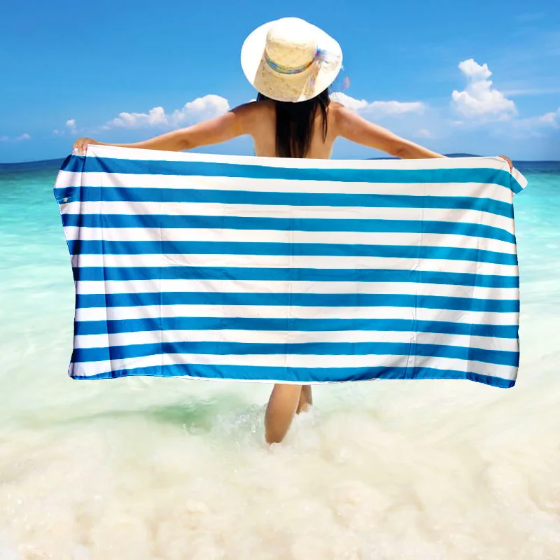Manufacturer quick dry microfiber beach towel with custom printed sand free waffle beach towel