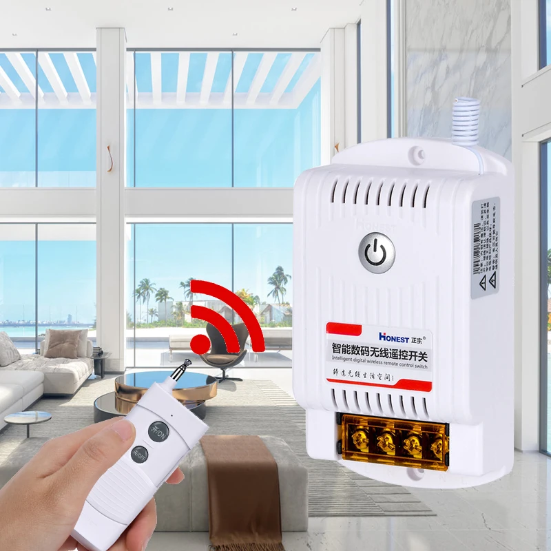 Long Range 12V 40A 24V DC 12V Relay Remote Control Network Max 30A Current 220V Max Voltage Wireless Remote Switch