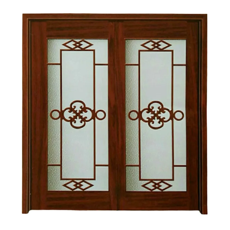 Main door bathroom kitchen wooden doors with insert glass sliding double wooden door