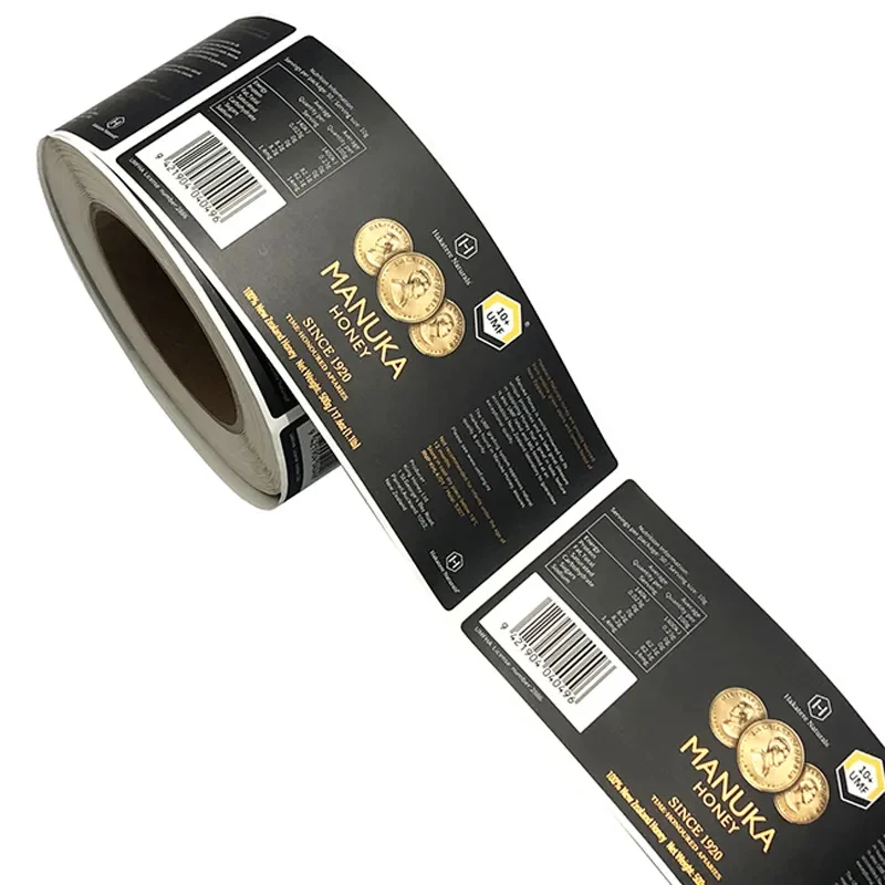 No Minimum MOQ Custom PVC Waterproof Vinyl Gold Foil Roll Printing Brand Wine Packaging Label Sticker label stickers