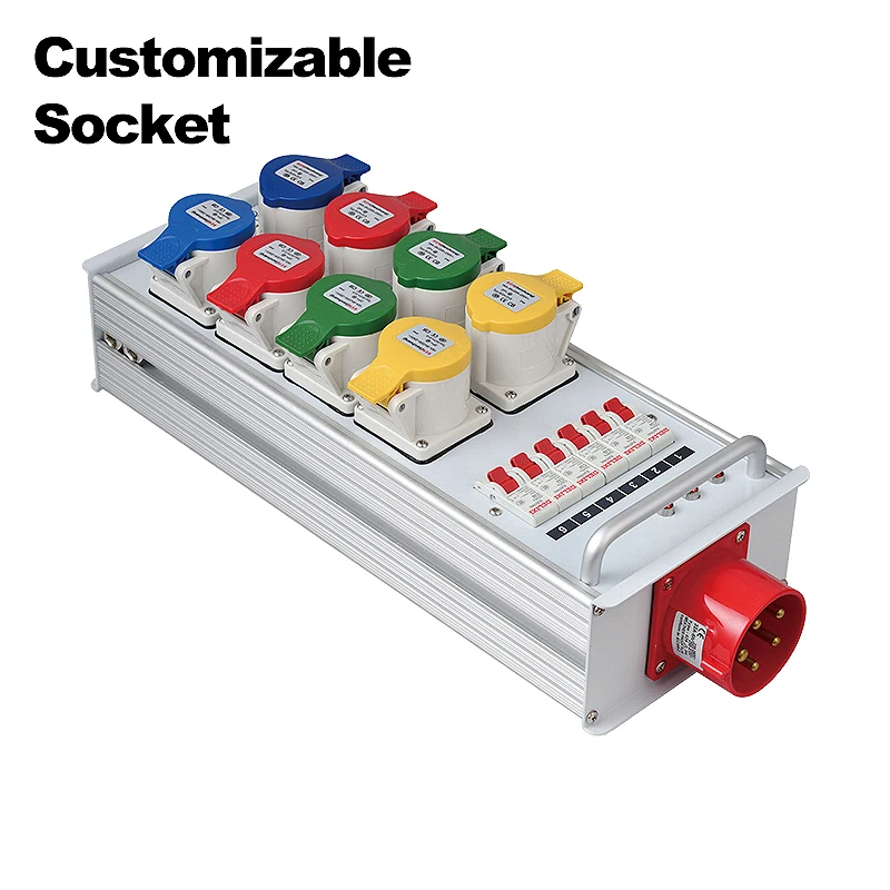 SHTX New!! Power Supply Custom Box 3 Phase Power Distribution Box for French European Israeli American Plug Electrical Equipment