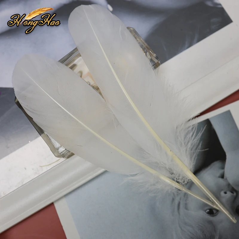 Wholesale Natural White Quill Goose Feathers 15-20cm Dyed for Costume Accessory Carnival Party Wedding Halloween Decor Sale