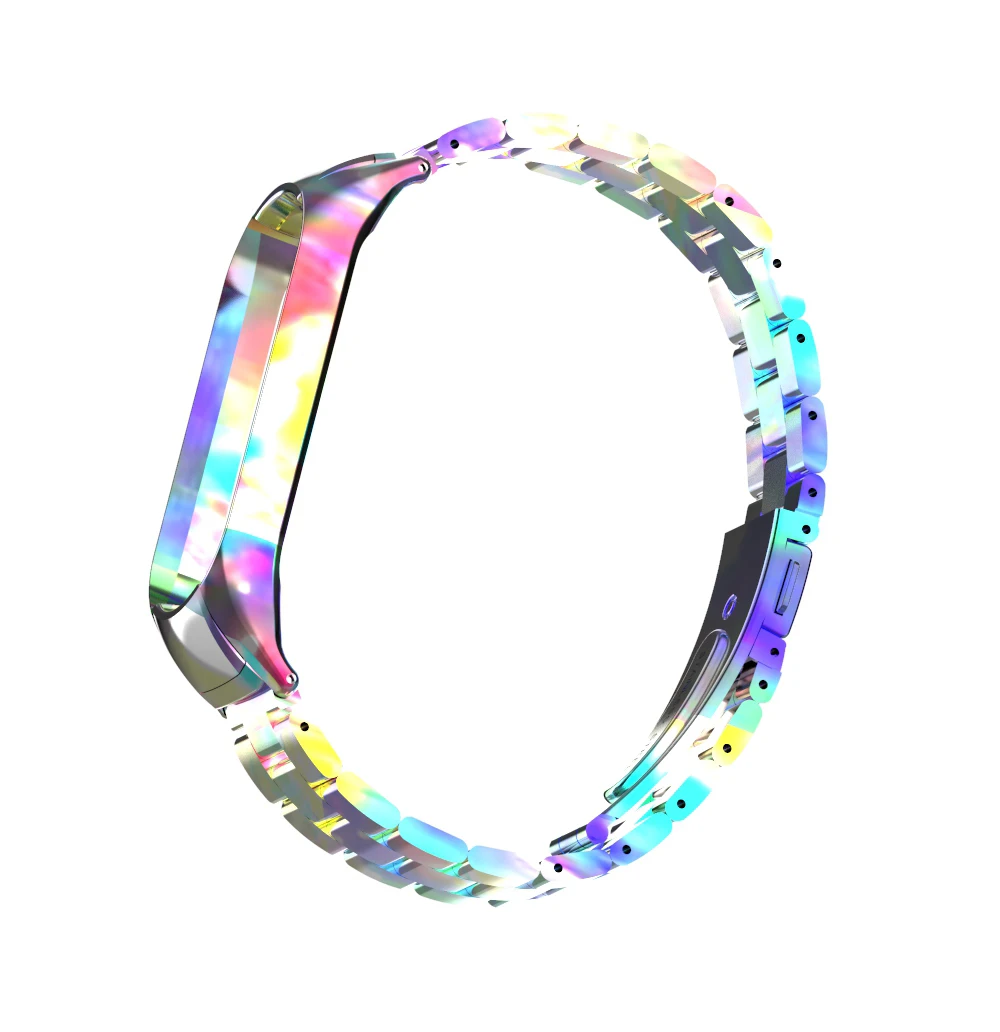 
2021 Mi band 5 metal strap stainless steel mi band 3 4 strap for xiaomi mi 5 4 3 band strap 