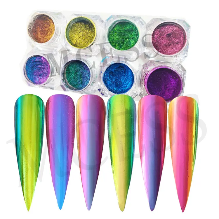 Brand MCESS art nail polish charms in bulk multi chrome pigment powder