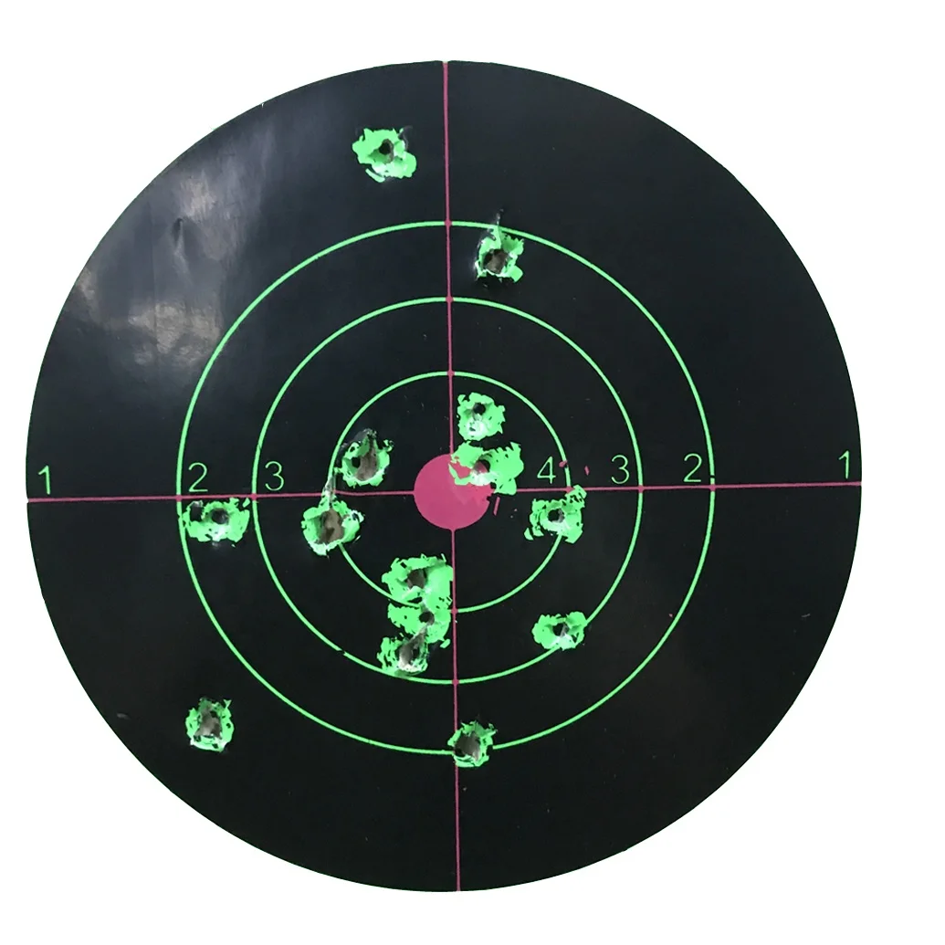 Bright green bulls~eye splash splatter Adhesive shooting Paper Target