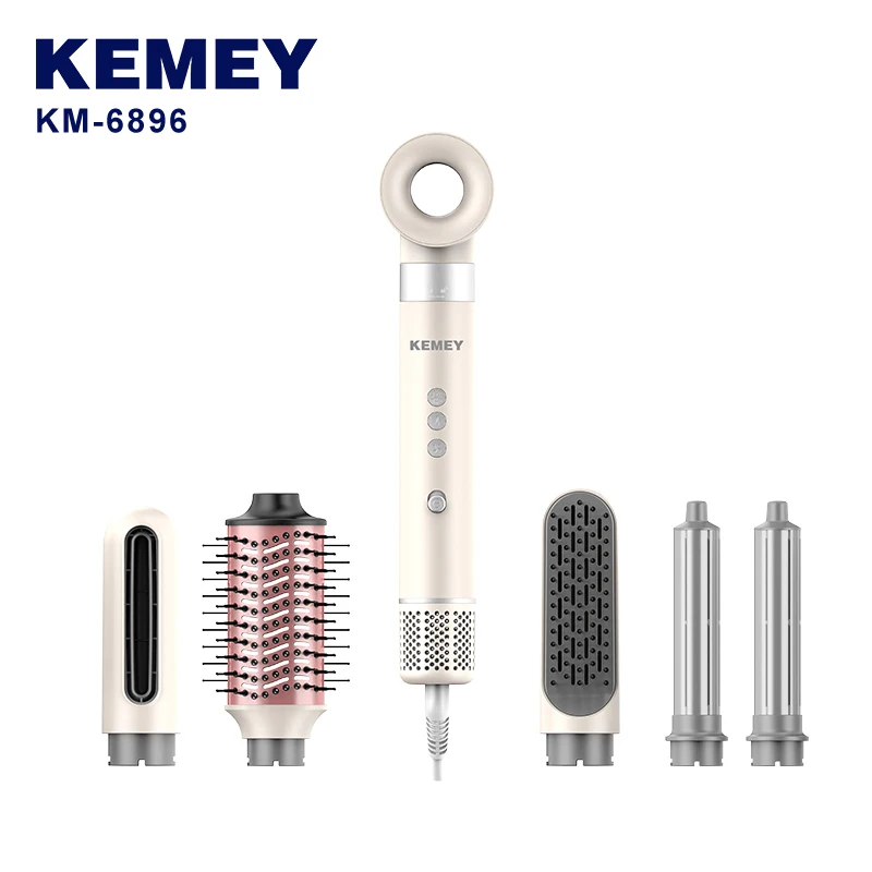 KEMEI km-6896 Multifunctional Hair Dryer Styling Tools Professional Salon High Speed Hair Blower Straightener Brush