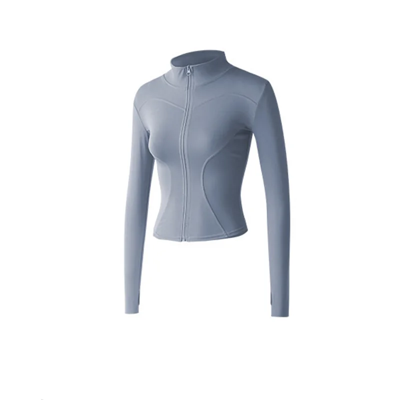 Long Sleeve Sports Jacket Women Zip Fitness Yoga Shirt Winter Warm Gym Top Activewear Running Coats Workout Clothes