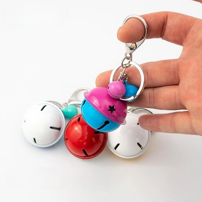 Bag pendant car pendant anti-theft bell keychain creative paint contrast fashionable bell