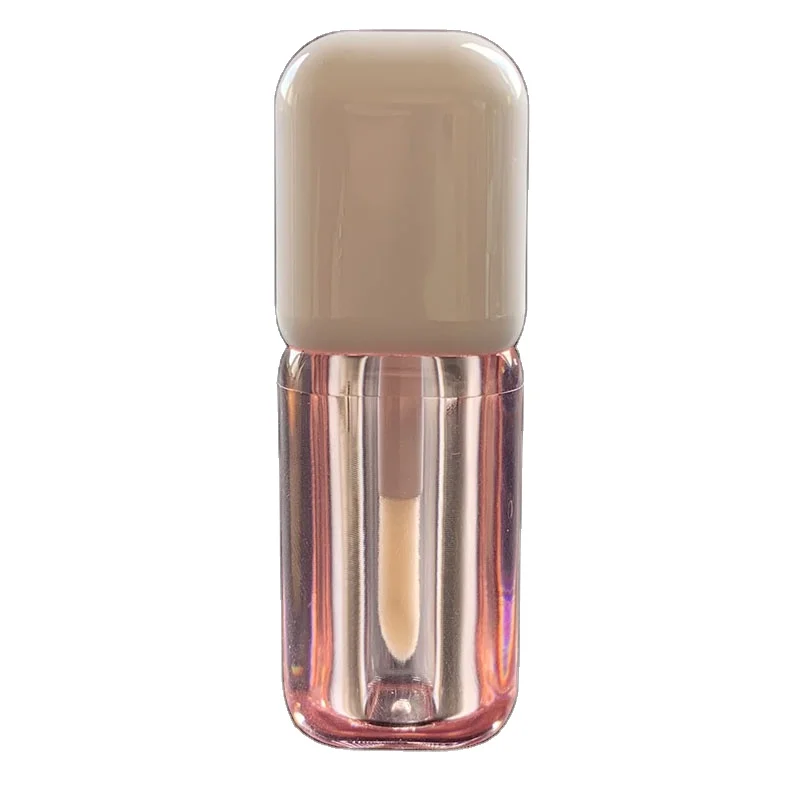 Instagram big head brush lip color bottle makeup plastic packaging tube filling empty bottle small square transparent lip balm