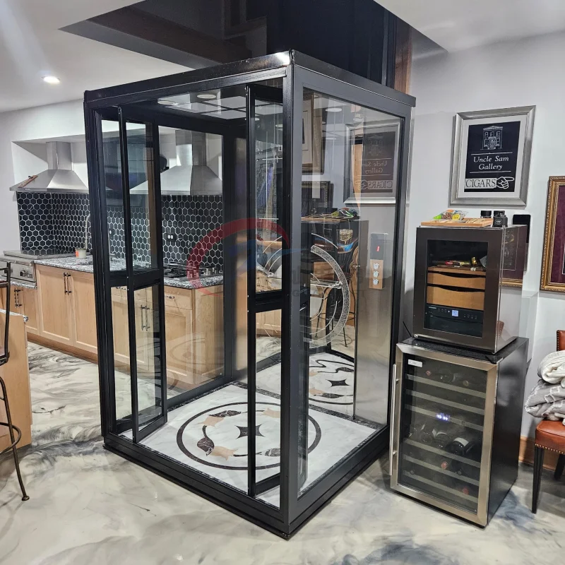 outdoor 2-4 stories hydraulic glass cabin shaftles residential elevators small home elevator personal villa house lift