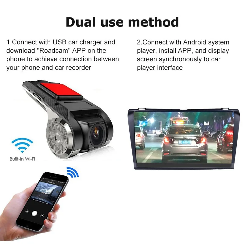Hd экшн-камера с Wi-Fi подключением Adas из алюминиевого сплава двумя объективами дешевый Преобразователь аналоговых сигналов 24 часа в сутки Автомобильный видеорегистратор