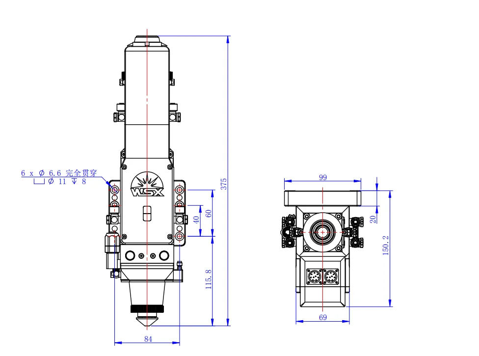 WSX cnc лазерная режущая головка NC30A волоконно-автоматическая фокусная волоконная для лазерной резки