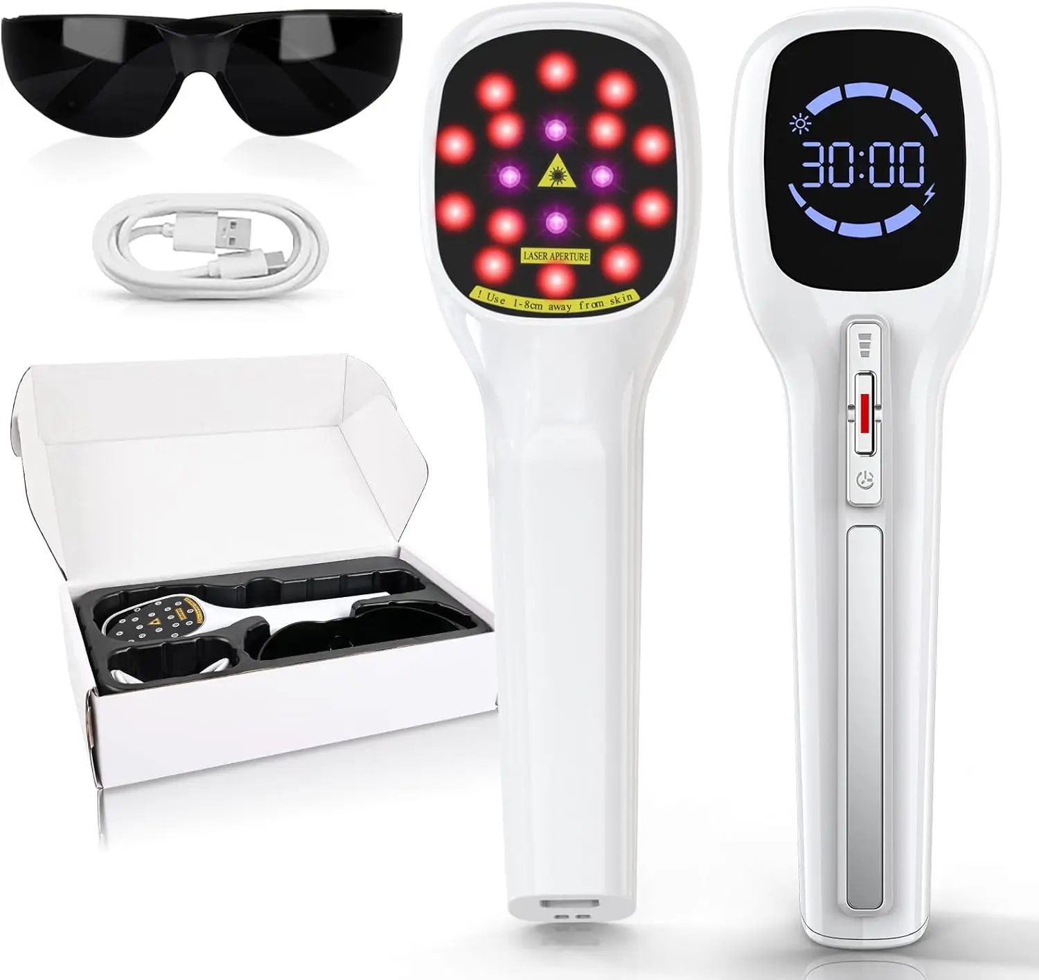 White Home Use Red Light Device Body Joint Muscle Handheld Infrared Light Machine Rehabilitation Therapy Supplies
