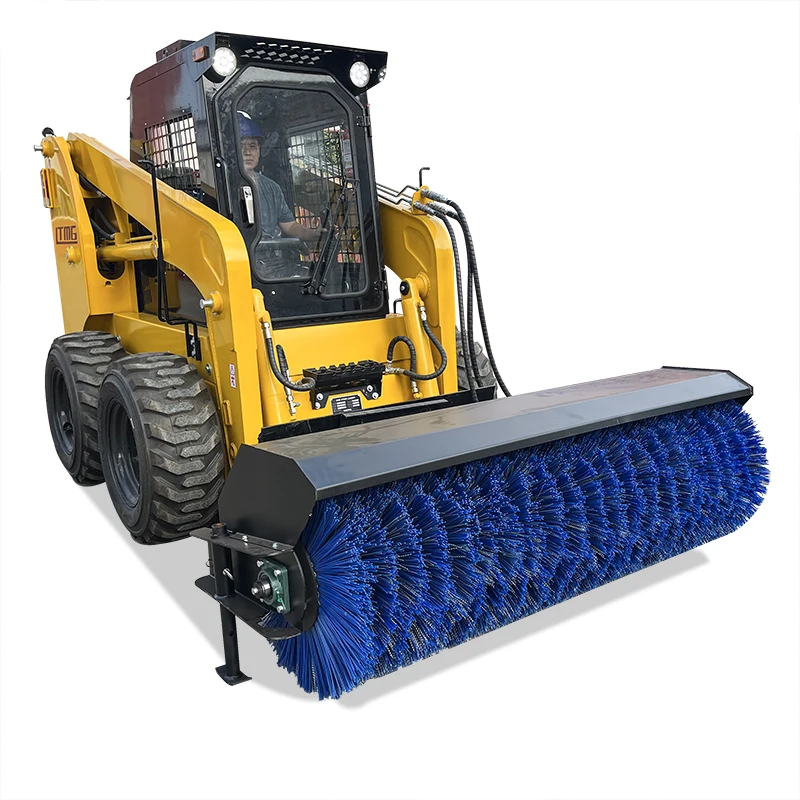 LTMG Skid Steer  500kg 700kgs 850kg 950kg  Wheel Skid Steer Loader With Electric Control Angle Broom