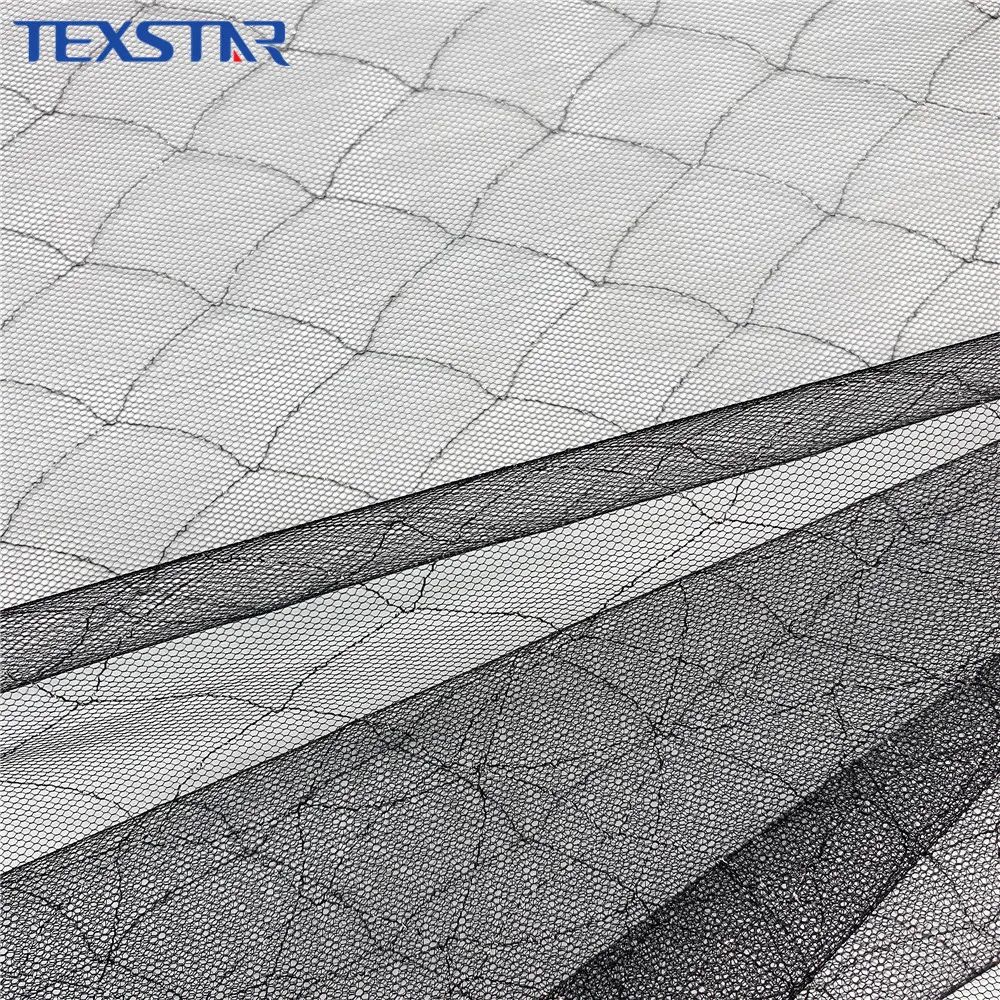 Silver shiny tulle metal fishing net mesh fabric for clothing
