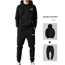 Custom logo fashion sport suit mens sweat pants hoodie set tracksuit for male hoodies with pants