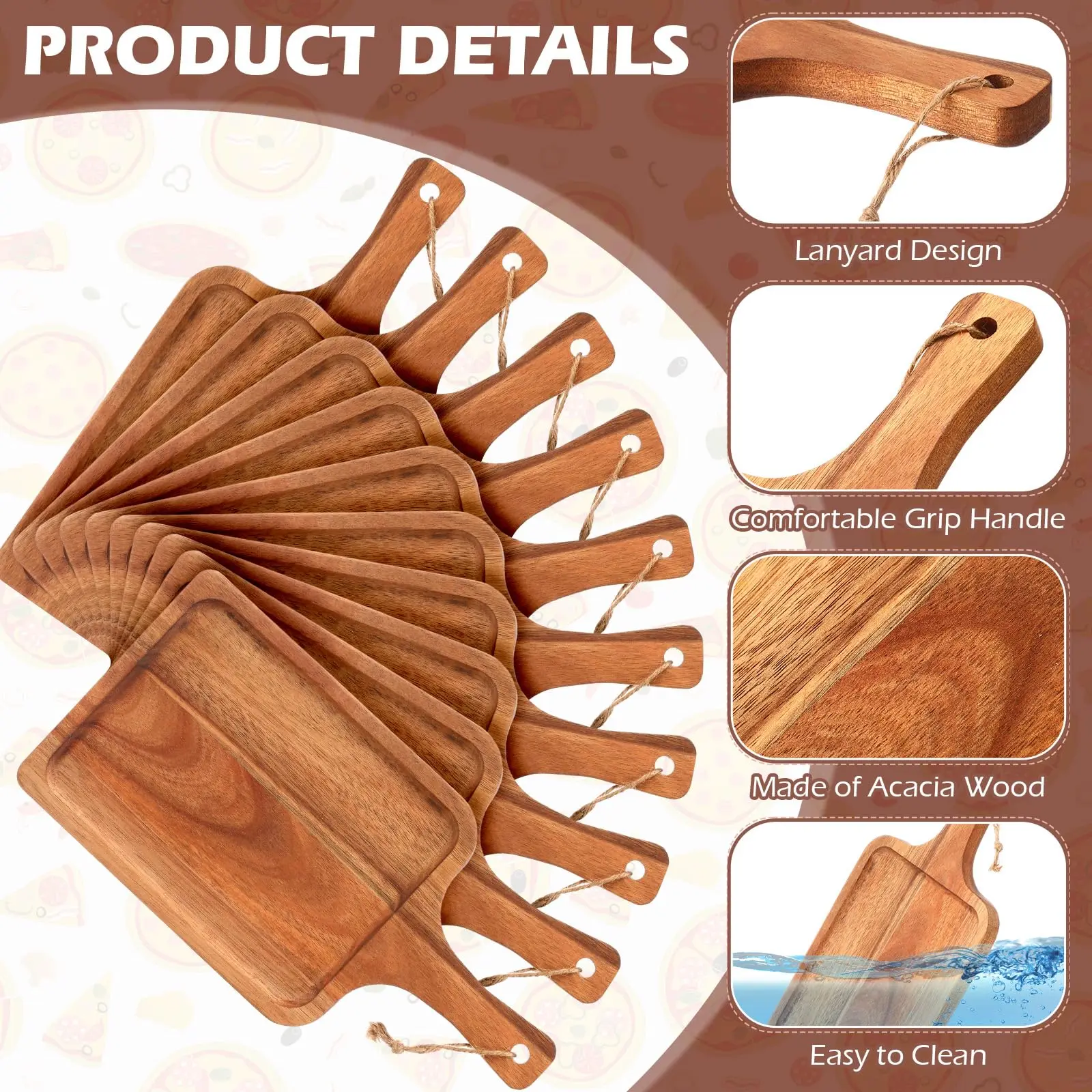 new style handles chopping steak cheese board custom logo wooden food cutting board acacia cutting board