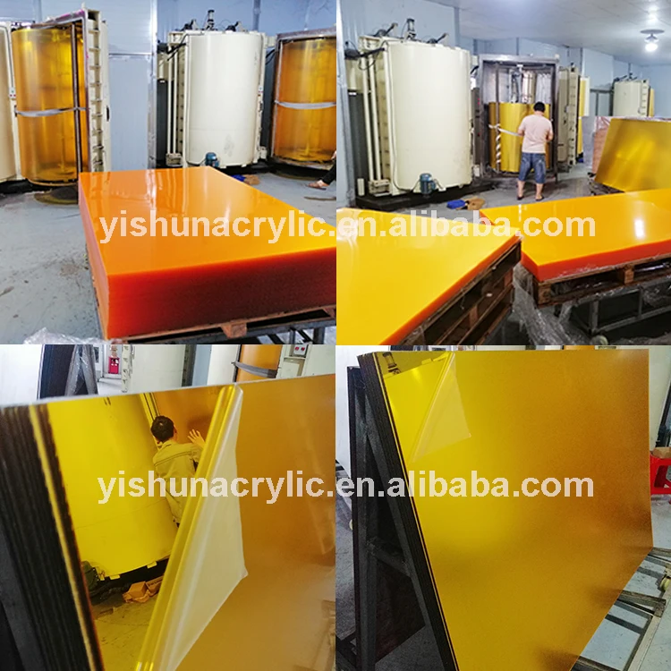 Laser cutting and engraving gold color pmma mirror acrylic sheet for advertising signage