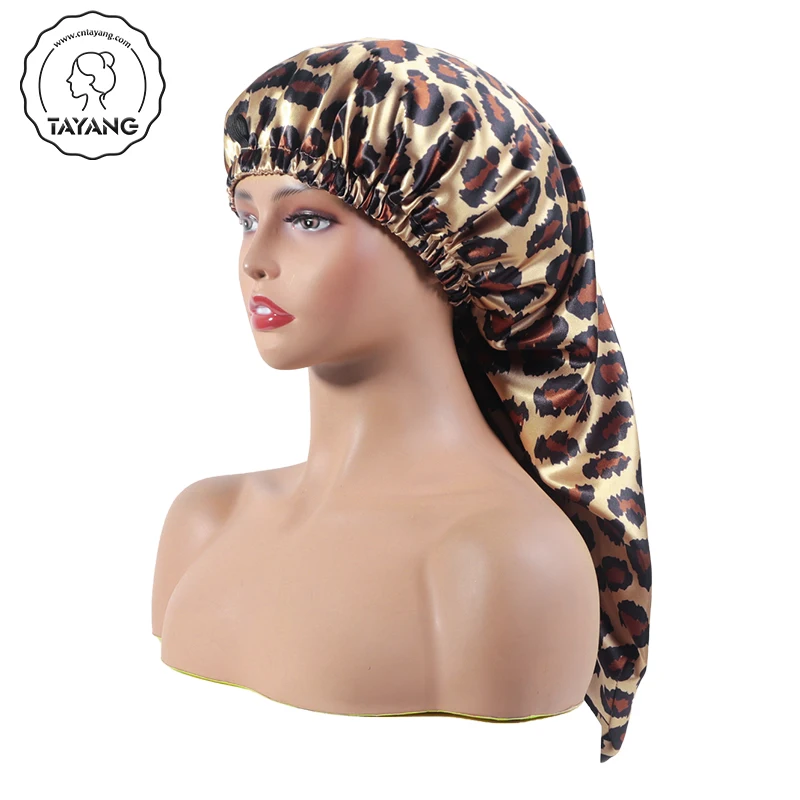  Designer inspired for braids shimmer double layer custimized print leopard made satendes dames