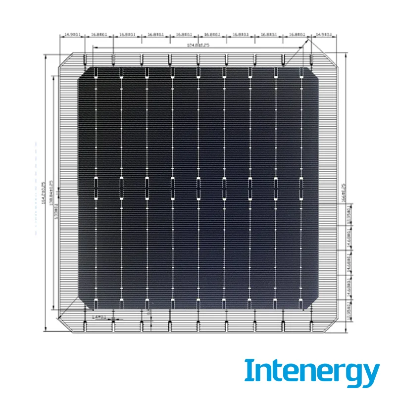  9BB Solar Mini Cells Monocrystalline 166mm for Roof System Panel