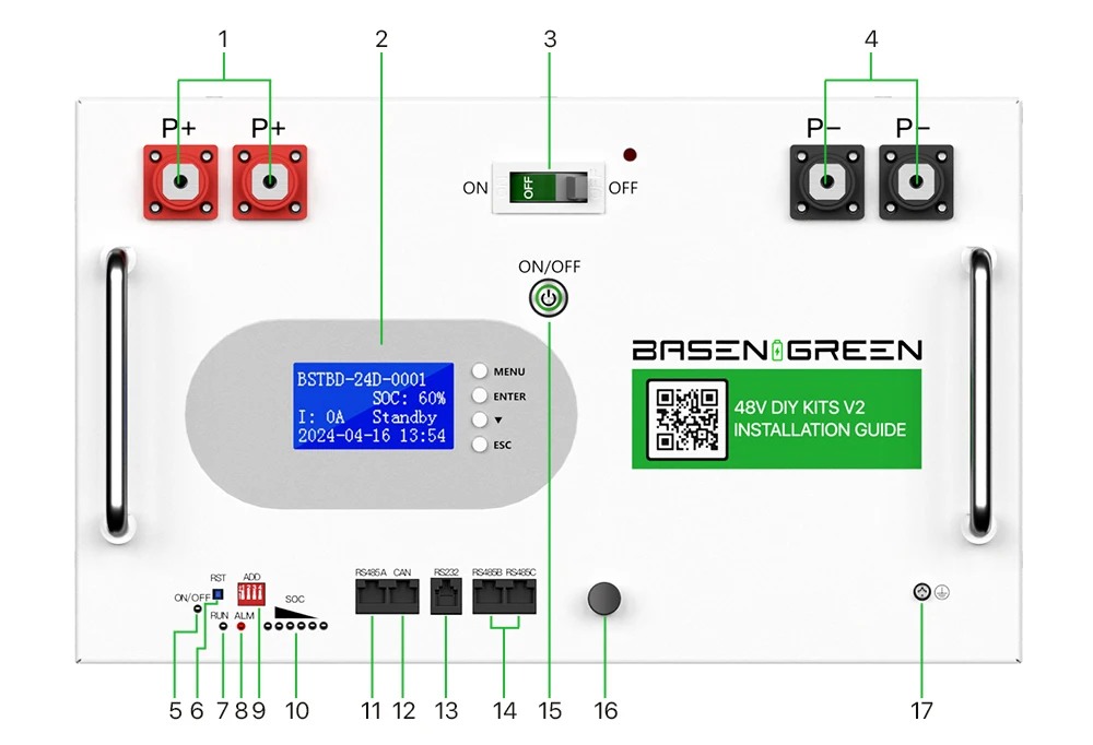 EU Stock BASEN lifepo4 Case 230ah 280ah 304ah 10kwh 15kwh With BMS Home Solar Energy Storage Battery Box LiFePO4 Battery