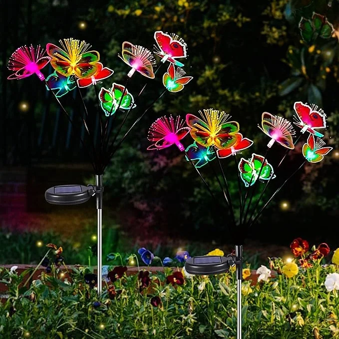 2024 Solar Butterfly Flower Light Outdoor Waterproof Garden Yard Solar rapeseed Ground Lamp for Courtyard Party Lawn