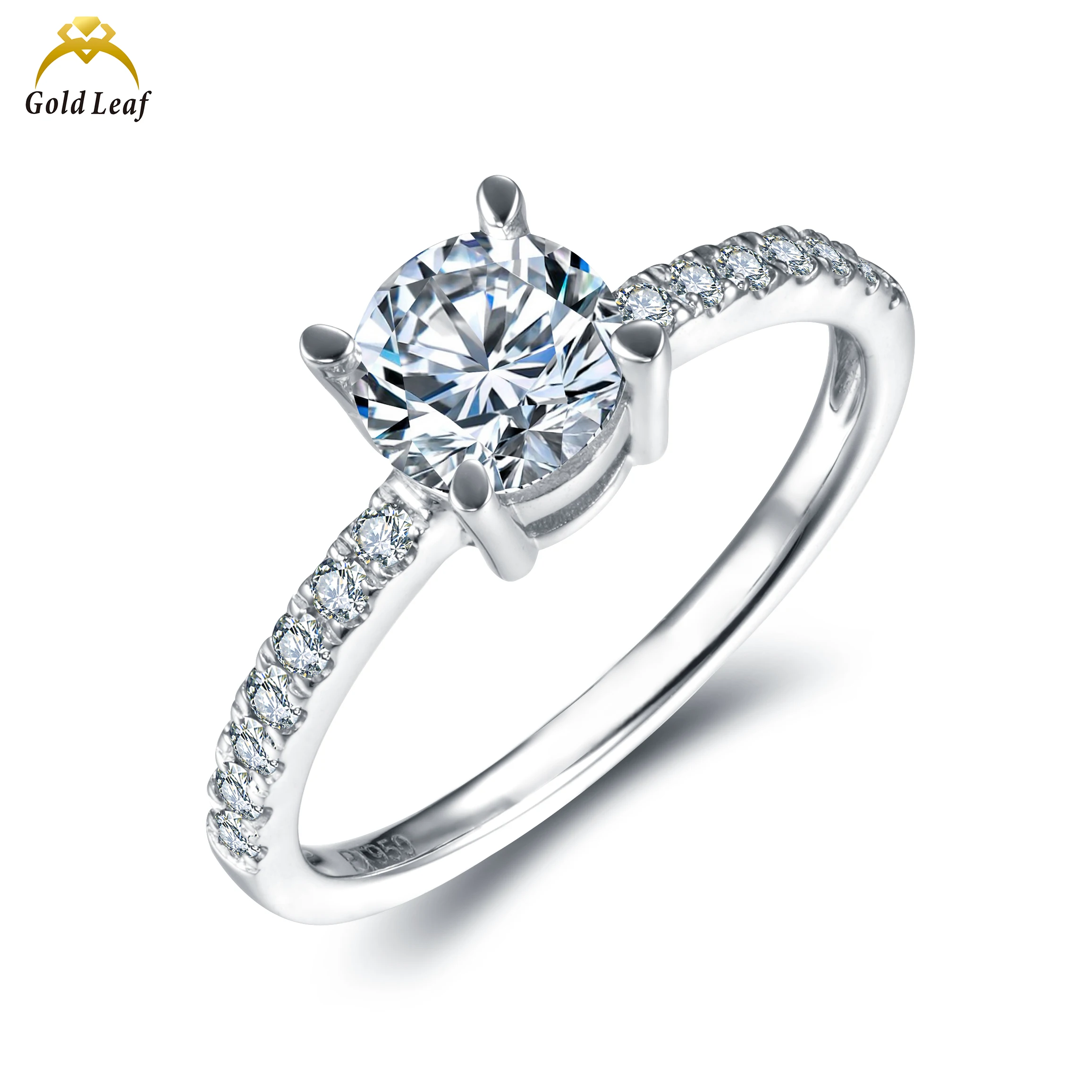 Goldleaf Custom Classic Lab Diamond Ring IGI Round Cut D VS Women Rings Platinum Engagement Wedding Lab Grown Diamond Ring