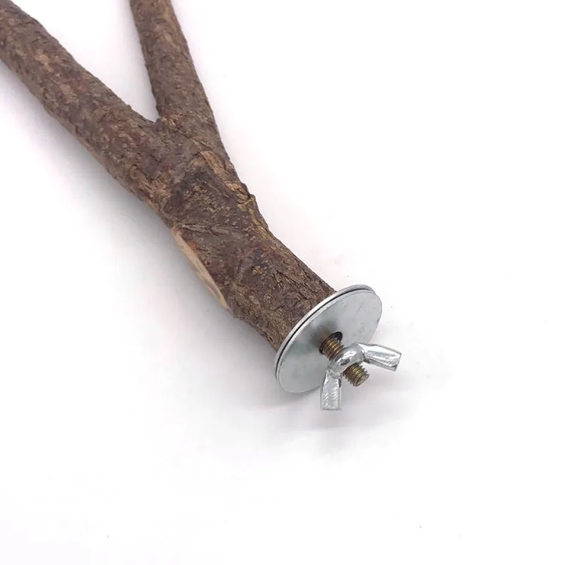 Natural Wood Pet Parrot Raw Wood Fork Tree Branch Stand Rack Squirrel Bird Hamster Branch Perches Chew Bite Toys Stick