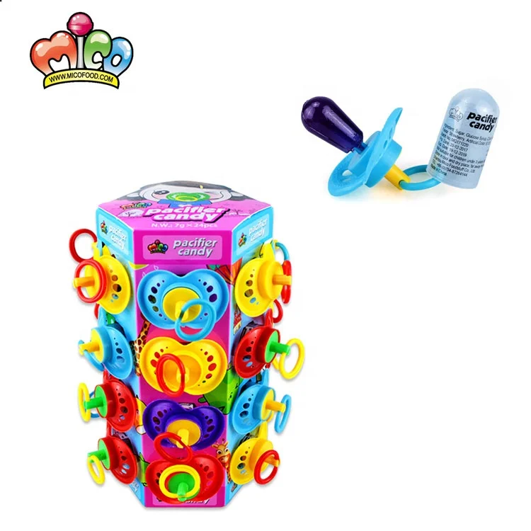 Colorful Halal Pacifier Nipple Hard Candy In display Box