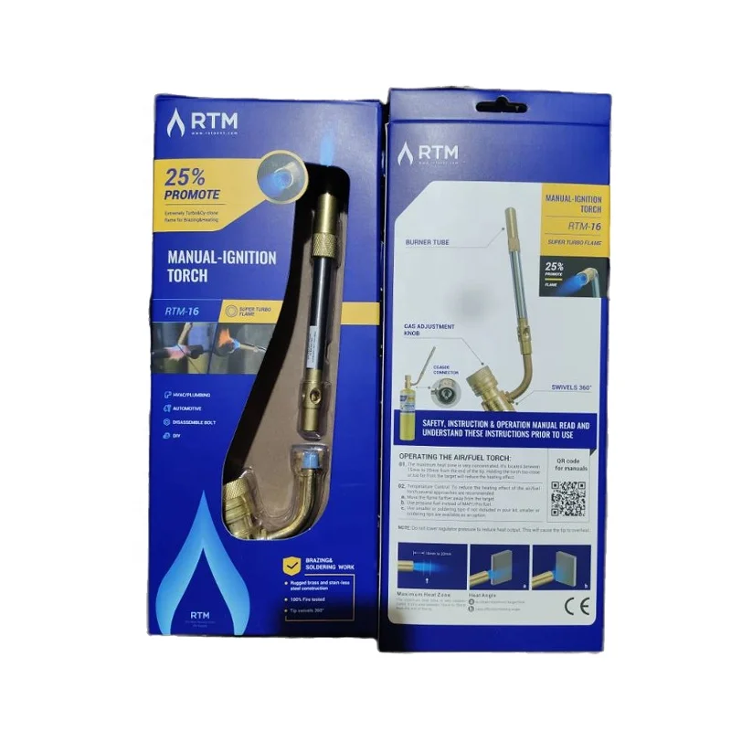 Portable Single Tube Brazing Torch RTM-16 for Mapp Gas High Quality Copper Gas Welding Torch with New Package Good Price