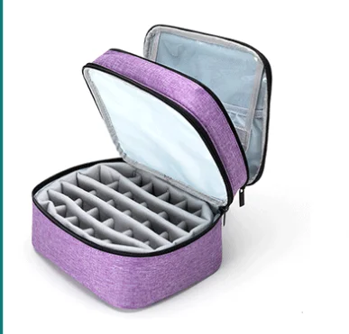 Double Layer Bolsas De Maquillaje Professional Nail Polish Square Cosmetic Compact Packaging Case Mini Manicure Makeup Case