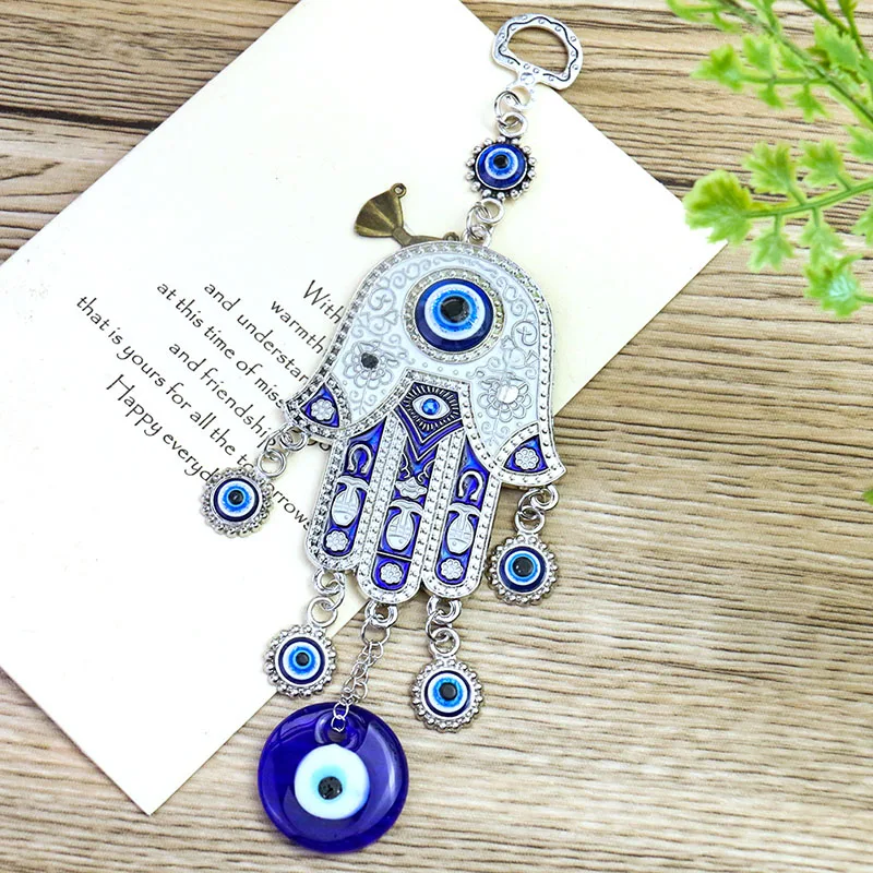 Egypt fatima eye exorcism lucky amulet metal memorial wind chimes keychain pendant key chains