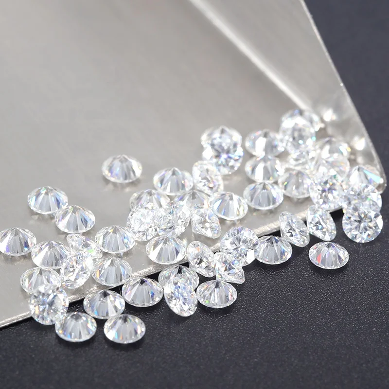 Pass Diamond Tester Moissanite Diamonds 1ct/pack 1mm-3mm Melee Size VVS1 White Round Brilliant Loose Moissanite Stone