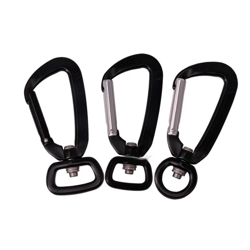 HXY custom no moq swivel carabiner 7075 aerial high quality black dog leash carabiner hook for gift