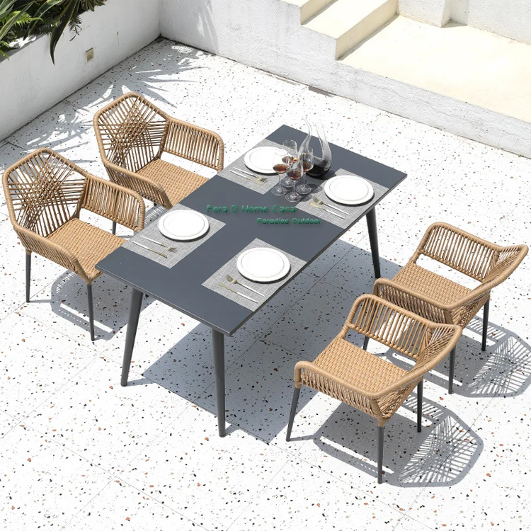 outdoor furniture garden rattan chair and table set restaurant hotel rattan chair