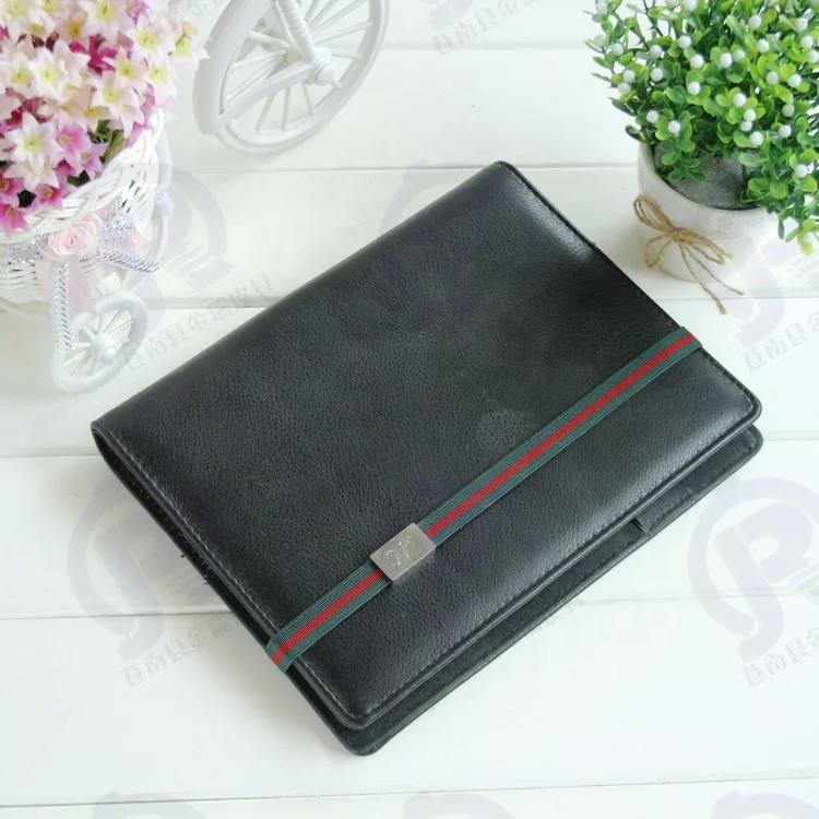Custom loose-leaf notebook cover pu leather 6 holes ring binder with card holder Diary Planner Organizer A5 Notebook