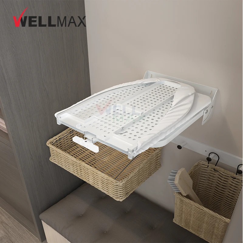 WELLMAX оптовая продажа вращающийся Скрытый Компактный железный стол для одежды настенная Складная гладильная доска